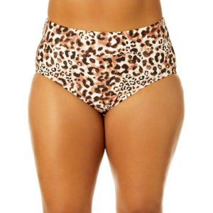 TIME and TRU 2X 20W-22W Watercolor Cheetah Leopard High Waist Bikini BOTTOMS NWT